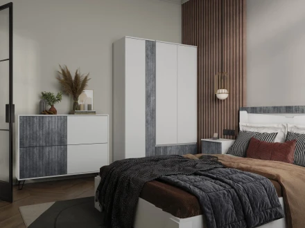 Пенал Ливерпуль, белый /бетон темный 