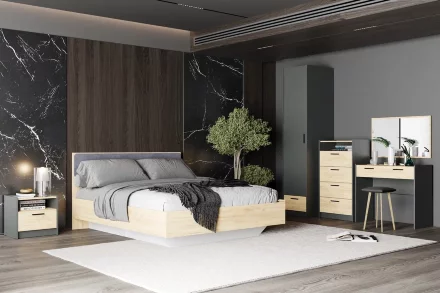 Стол туалетный Оттавия, Антрацит/Дуб Крафт Золотой  